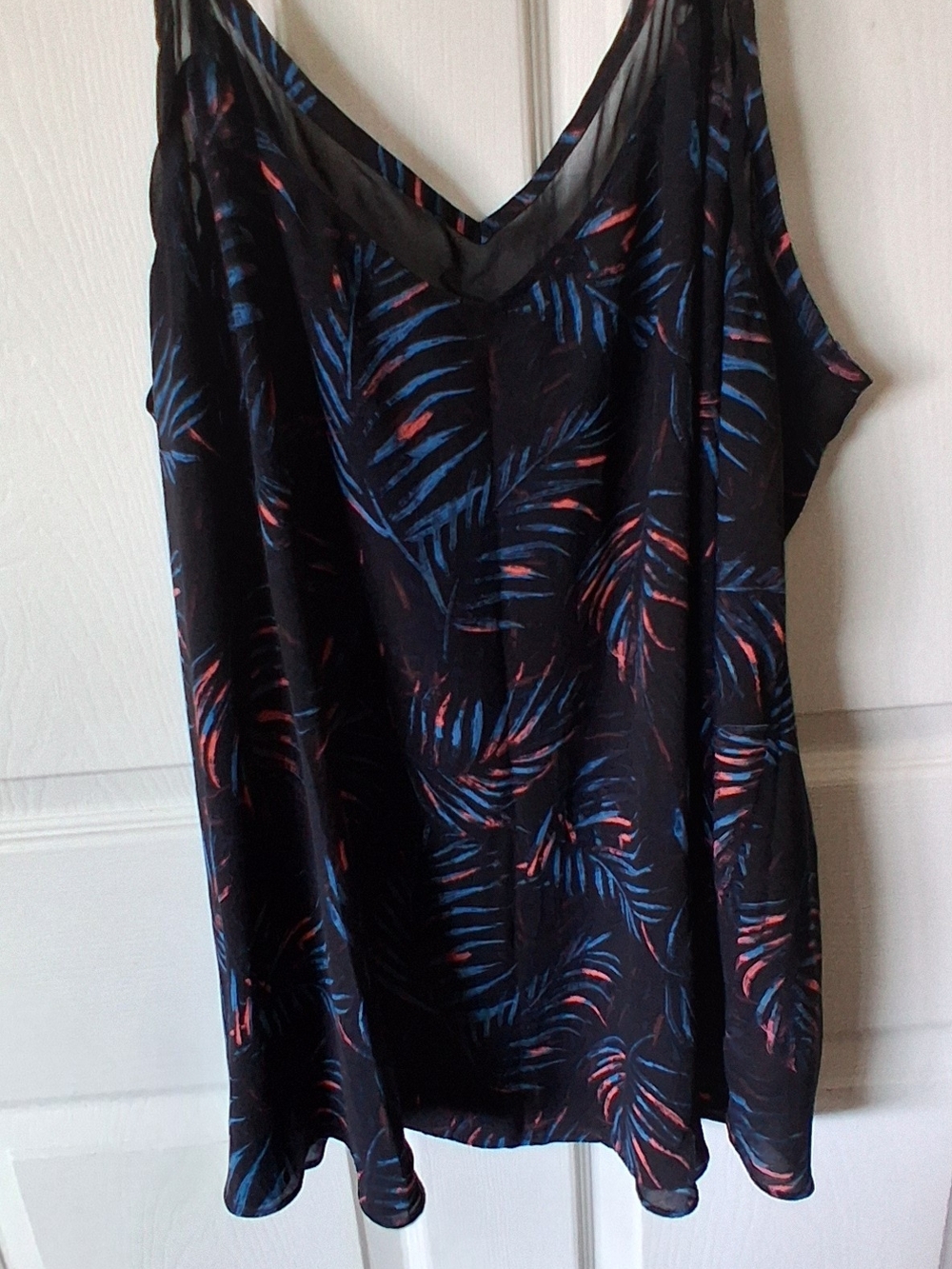 Torrid Sophie Chiffon Swing Cami Black & Blue Size 3XL